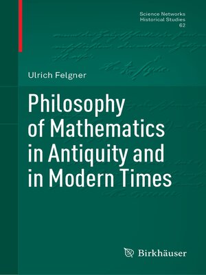 cover image of Philosophy of Mathematics in Antiquity and in Modern Times